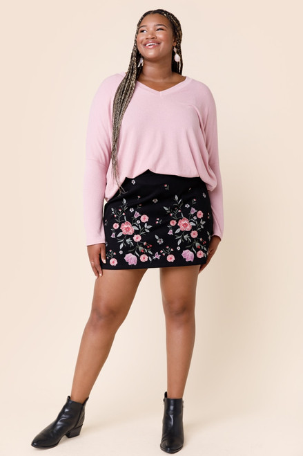 Charlie Embroidered Floral  Mini Skirt