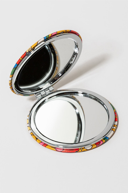 Psyche Floral Compact Mirror