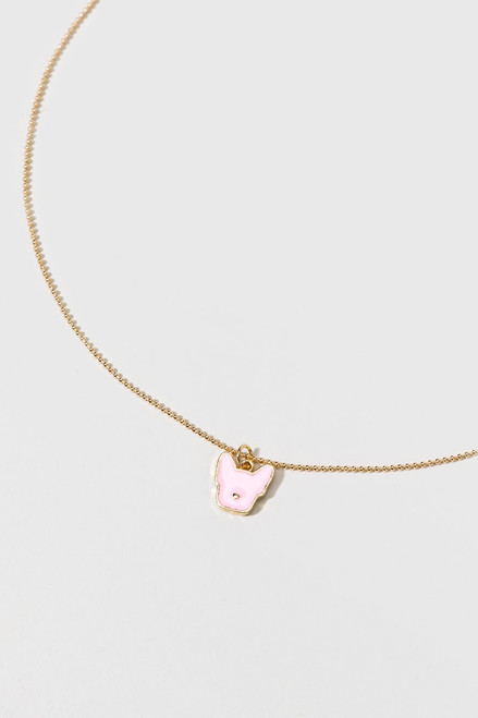 Hello Franki Pink Frenchie Pendant Necklace for girls