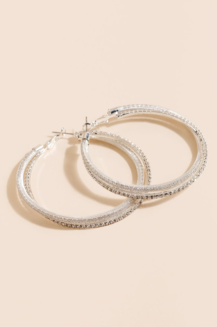 Constance Cup Chain Mesh Wrapped Hoops