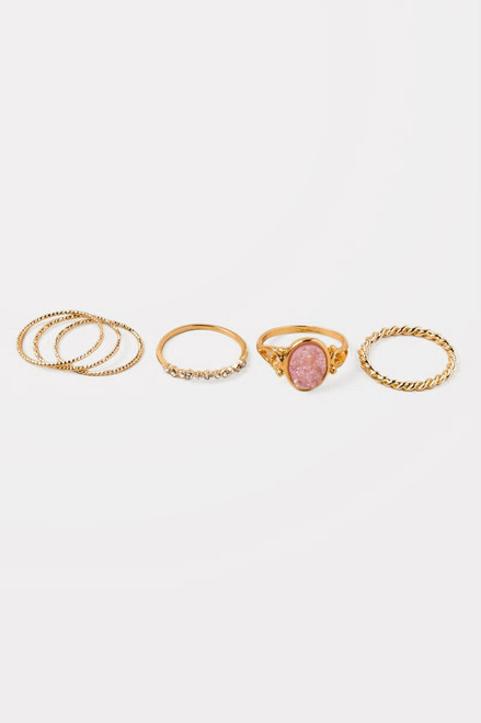 Hailey Set of 6 Druzy Ring