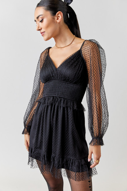 Etta Mesh Overlay Mini Dress