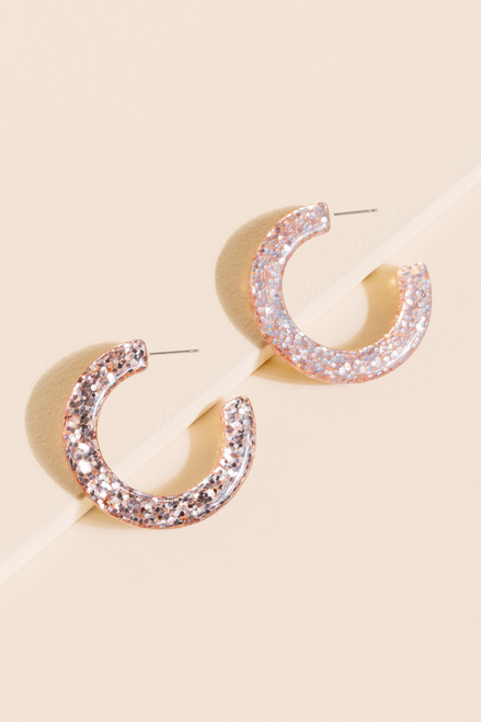 Katie Sparkled Resin Chunky Hoops