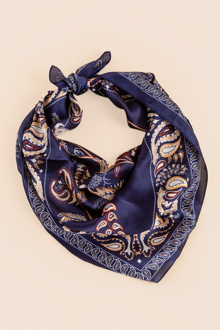 Zuri Blue Ponytail Scarf