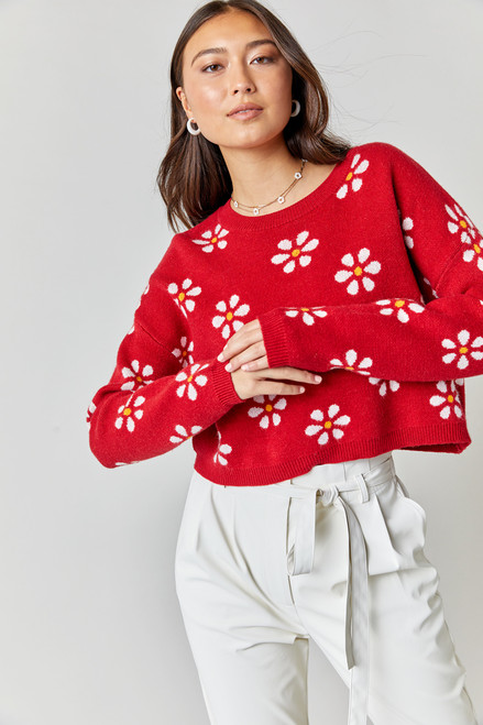 Heidi Crew Neck Daisy Sweater