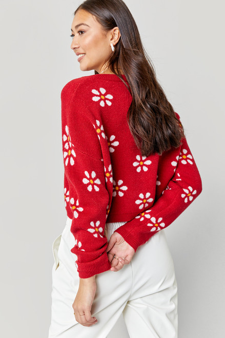 Heidi Crew Neck Daisy Sweater