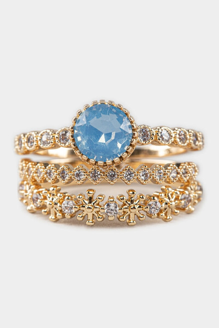 Larissa Opal Pave Ring Set