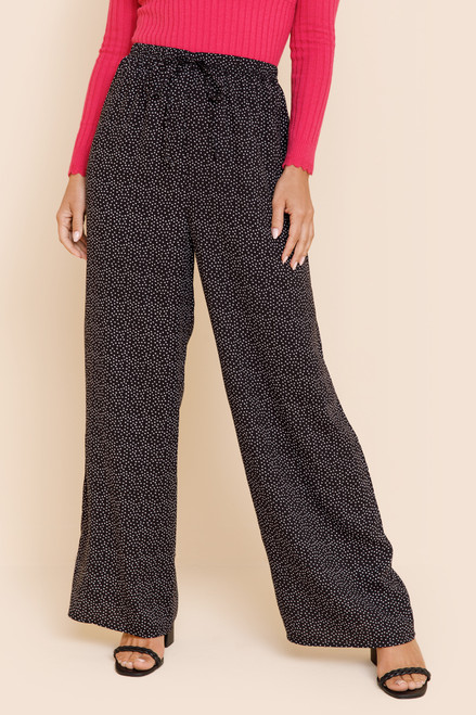 Marcella Abstract Front Tie Palazzo Pants