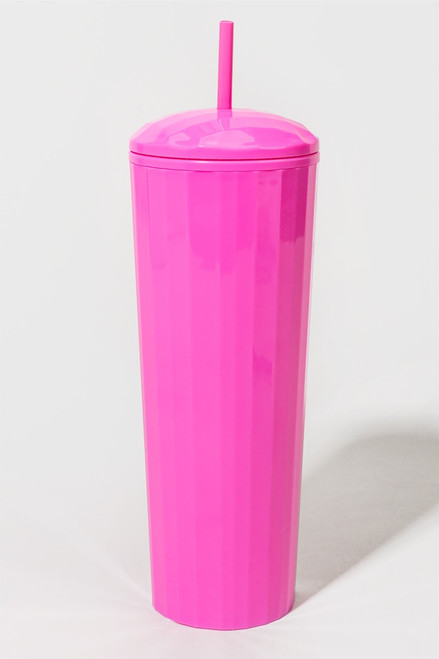 Milky Hot Pink Faceted Tumbler
