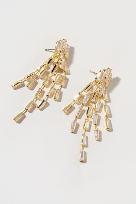 Linnette Gold Crystal Drop Earrings