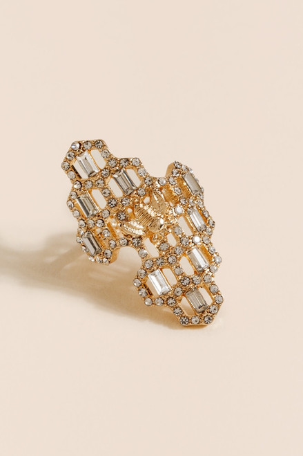 Anna Honeycomb Crystal Ring