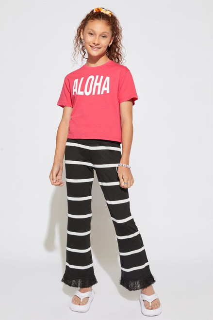 Hello Franki Aloha Magenta Graphic Tee for girls