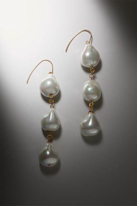 Luxe 14K Gold Plated Pearl Drop Earrings