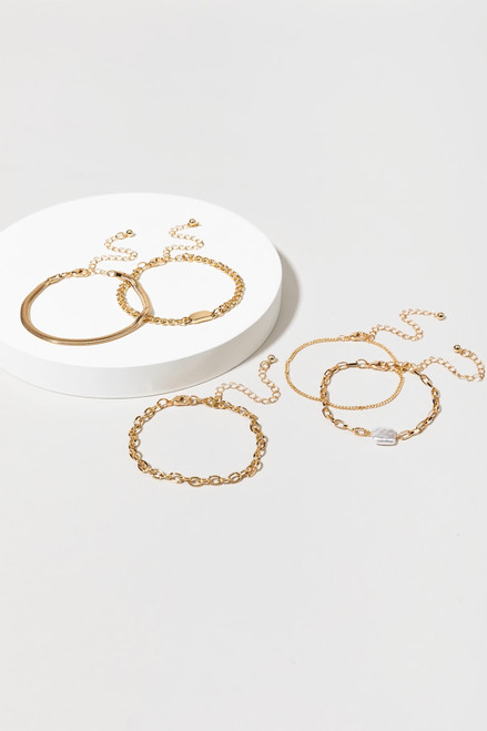 Sansa Pearl Multi Chain Bracelet Set