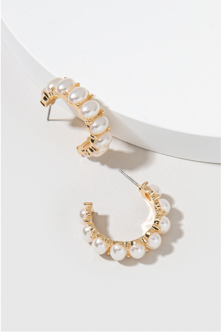 Holly Large Pearl Hoop Earrings