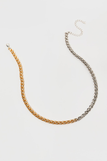 Elia Two Tone Chunky Chain Necklace