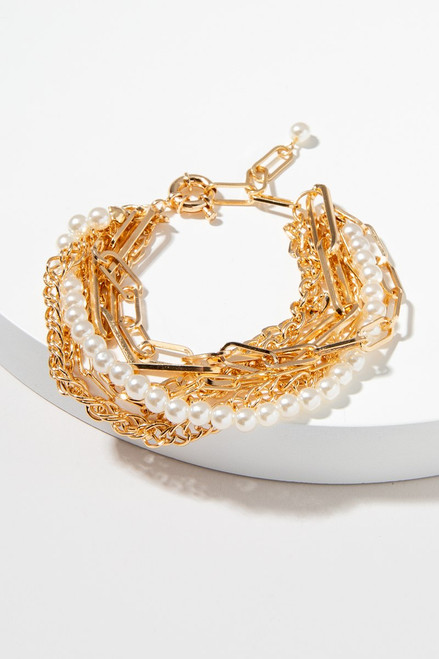 Jolene Multi Layered Pearl Chain Bracelet