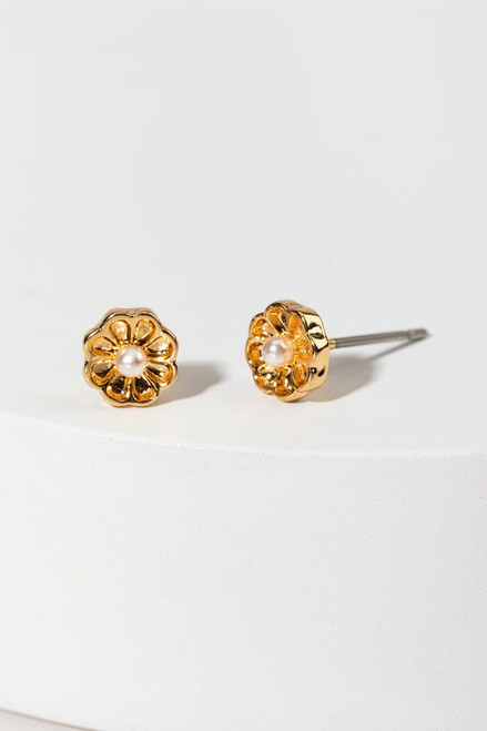 Hello Franki Pearl Flower Studs Earrings for girls