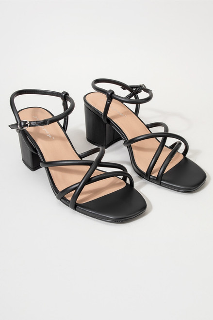 Jellypop Rosary Black Strappy Heels