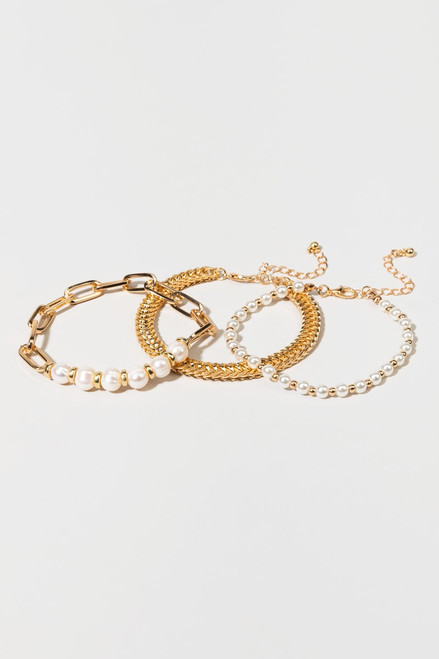 Jemma Chunky Chain Pearl Bracelet Set