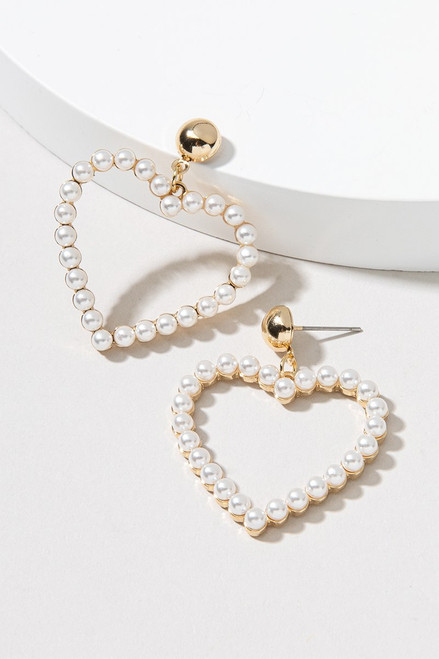 Felecia Pearl Heart Earrings