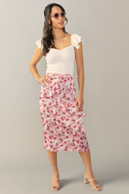 Lucy Ruffle Midi Skirt