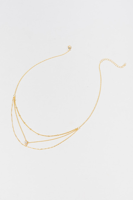 Kathy CZ 14K Gold Dipped Layered Necklace