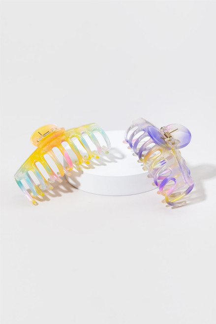 Joan Tie Dye Curve Claw Clip Set