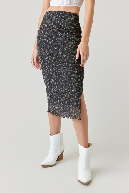 Emilia Floral Printed Mesh Skirt