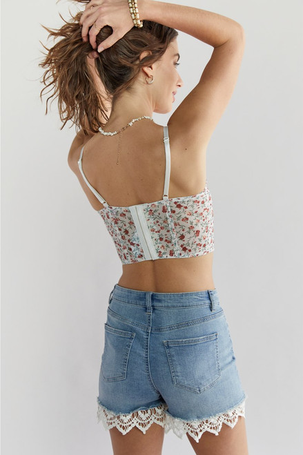 Lola Ditsy Floral Lace Corset Top