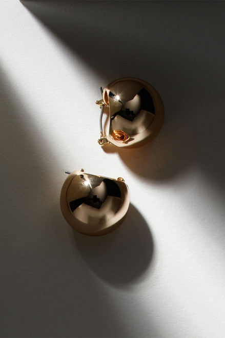 Luxe 14K Gold Plated High Shine Chunky Hoop Earrings