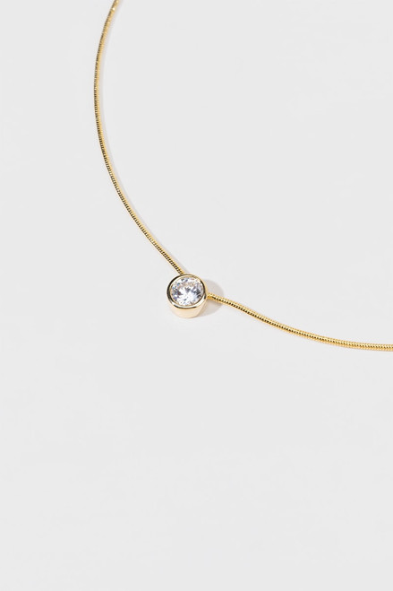 Alycia Gold Crystal Pendant Necklace