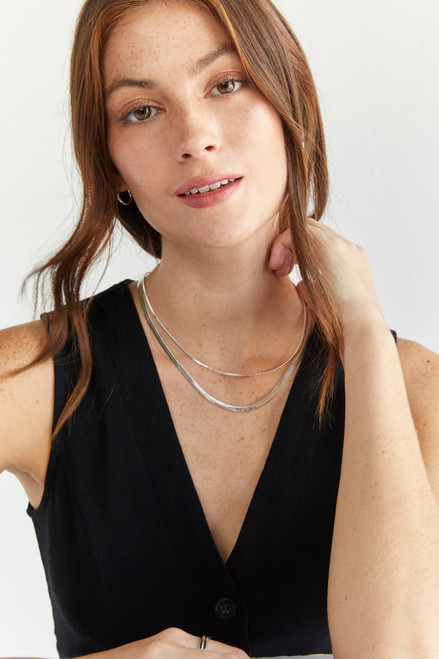 Ava Layered Chain Snake Necklace