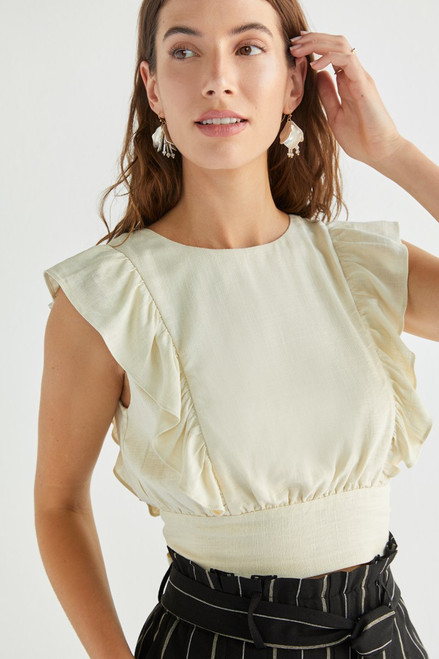 Beatrice Ruffle Sleeve Tie Back Tank Top