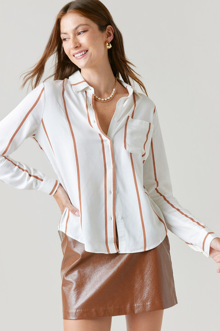 Carter Wide Striped Button Down Shirt