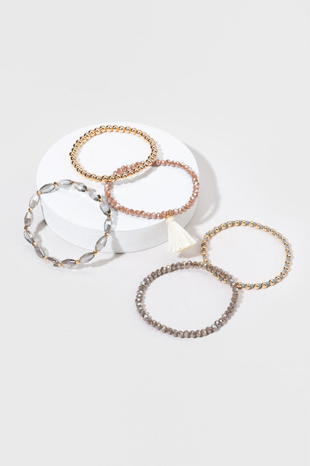 Maeve Beaded Tassel Bracelet Set