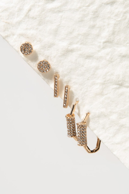 Grace Golden Diamond Earring Set