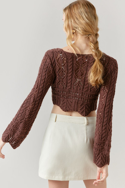 Erin Keyhole Crochet Sweater