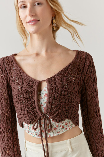 Erin Keyhole Crochet Sweater