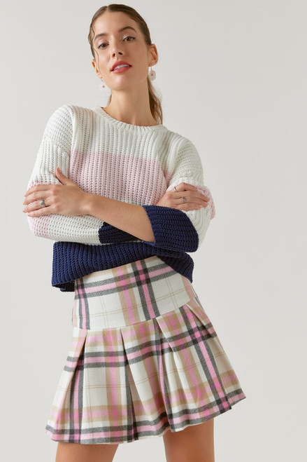 Tori Plaid Flippy Mini Skirt