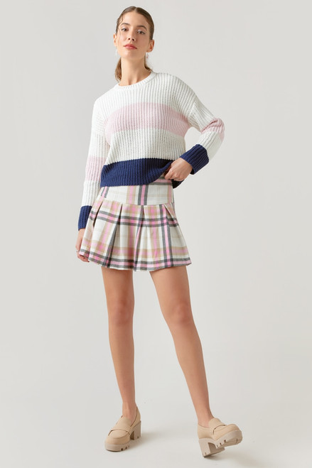Tori Plaid Flippy Mini Skirt