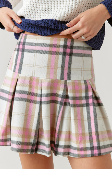 Tori Plaid Flippy Mini Skirt