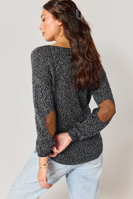 Nina Elbow Patch Tunic Sweater