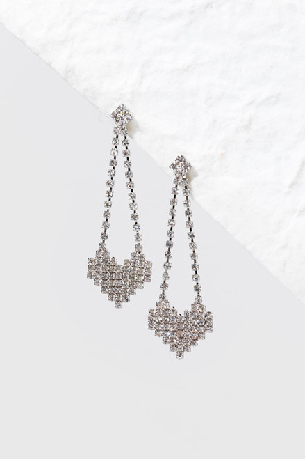 Missy Diamond Pixel Heart Earrings