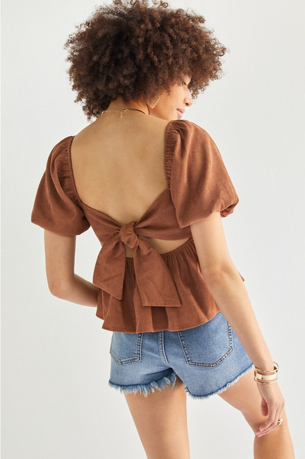 Margot Corduroy Bow Back Top