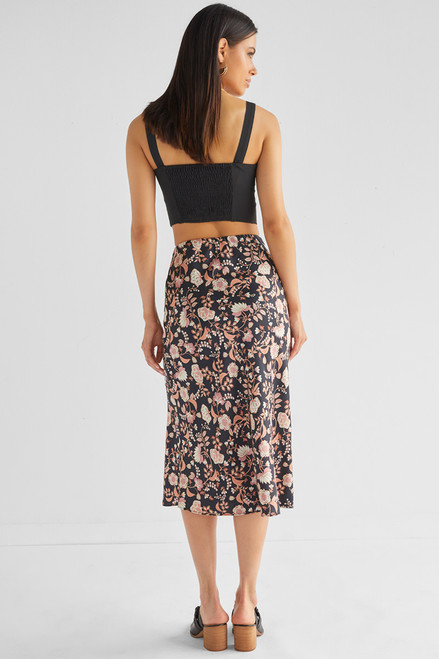 Melinda Floral Satin Skirt