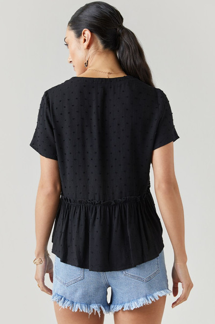 Laine Swiss Dot Ruffle Top