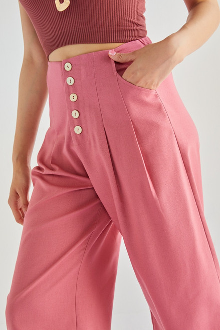 Jaylyn Linen Culotte Pants