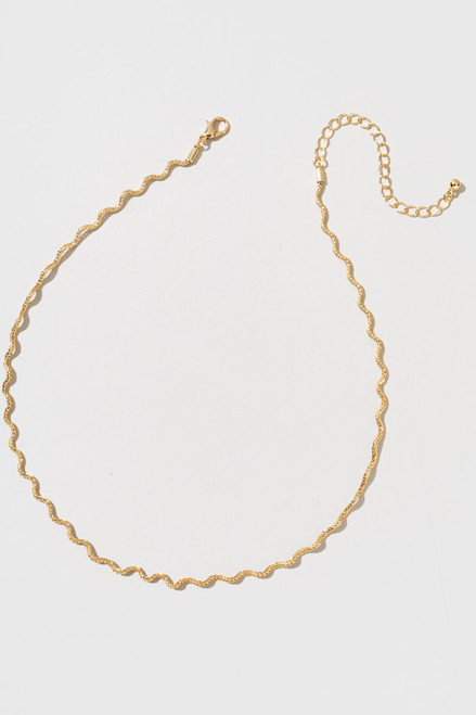 Tiana Textured Wavy Chain Necklace