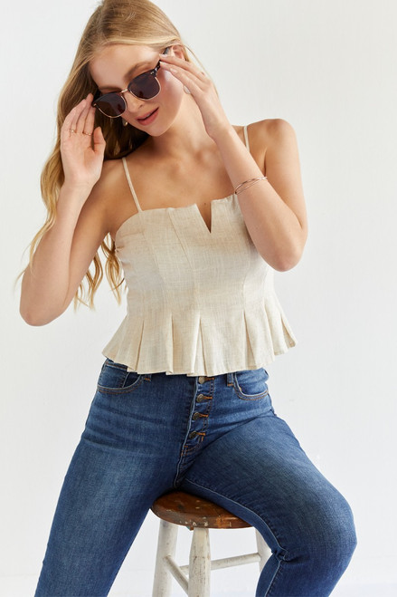 Averi Pleated Hem Tank Top